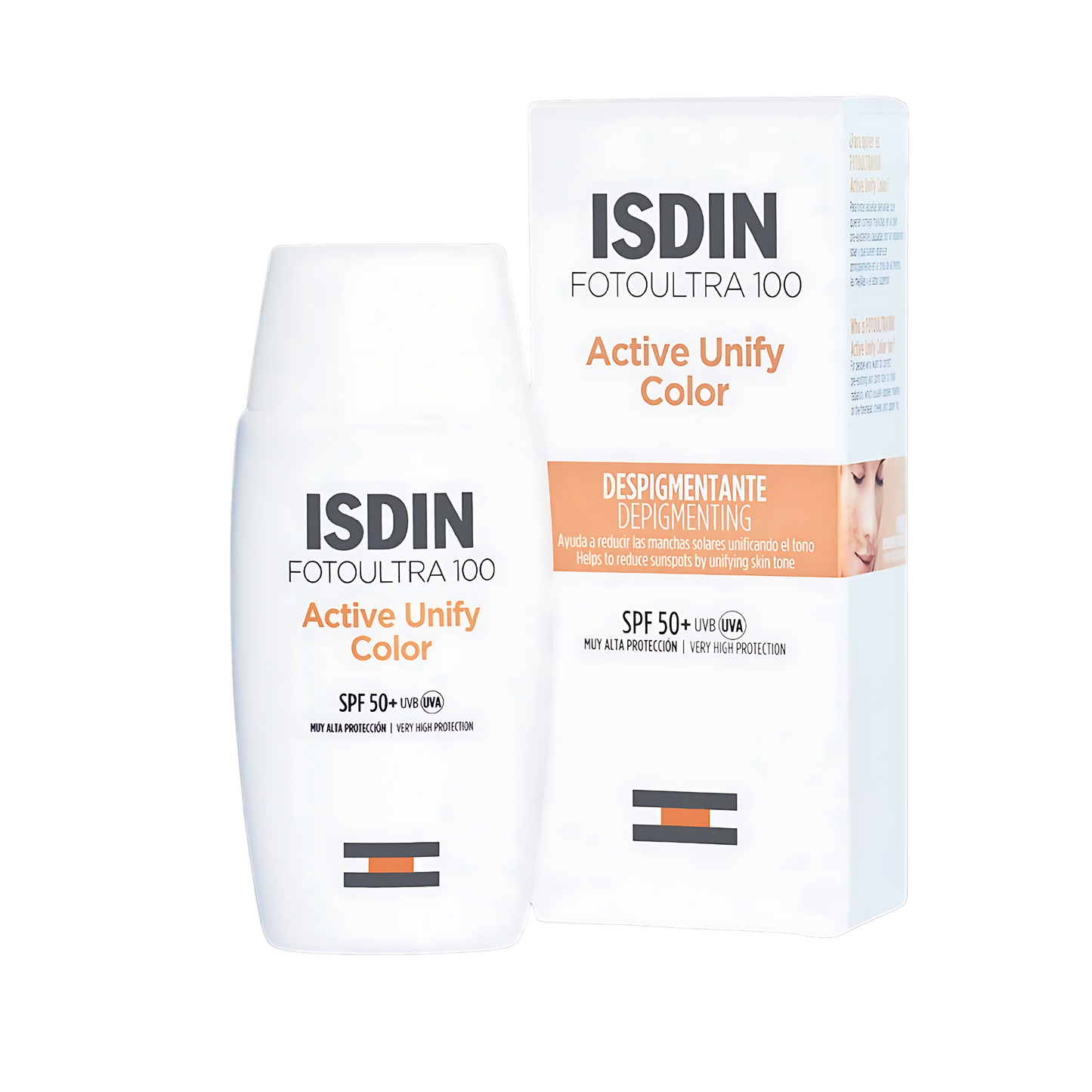 ISDIN FOTOULTRA 100 -ACTIVE UNIFY COLOR CORRECTS- Photoprotection with triple whitening action (SPF 50+)